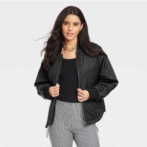 Women's Bomber Jacket - A New Day Black Size L, XL New With Tags Color Black